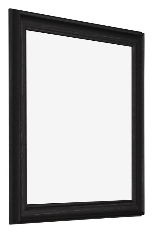 Marco de Fotos 55x55cm Negro Grano De Madera MDF Lazio Delantera Oblicuo | Yourdecoration.es