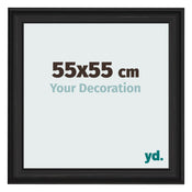 Marco de Fotos 55x55cm Negro Grano De Madera MDF Lazio Delantera Tamano | Yourdecoration.es