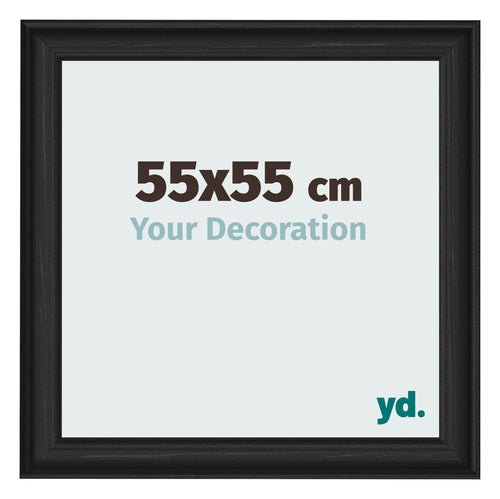 Marco de Fotos 55x55cm Negro Grano De Madera MDF Lazio Delantera Tamano | Yourdecoration.es