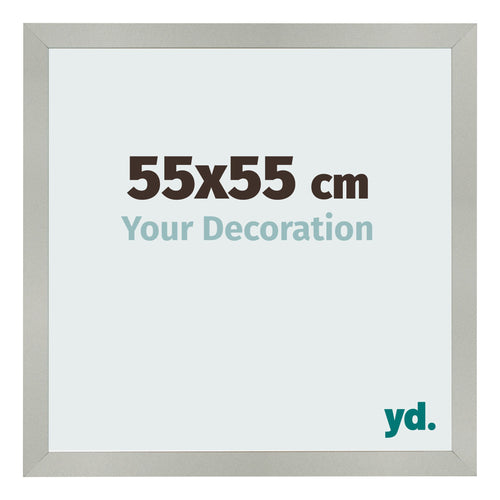 Marco de Fotos 55x55cm Plateado Mate MDF Bologna Delantera Tamano | Yourdecoration.es