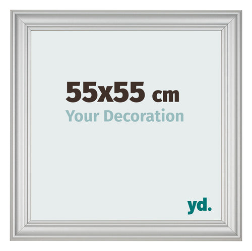 Marco de Fotos 55x55cm Plateado Mate MDF Lazio Delantera Tamano | Yourdecoration.es
