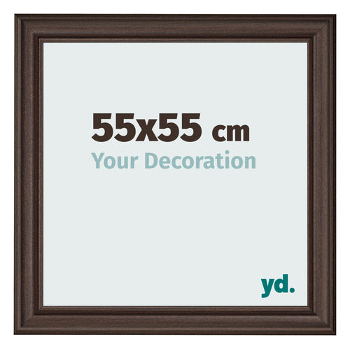 Marco de Fotos 55x55cm Roble Oscuro MDF Lazio Delantera Tamano | Yourdecoration.es