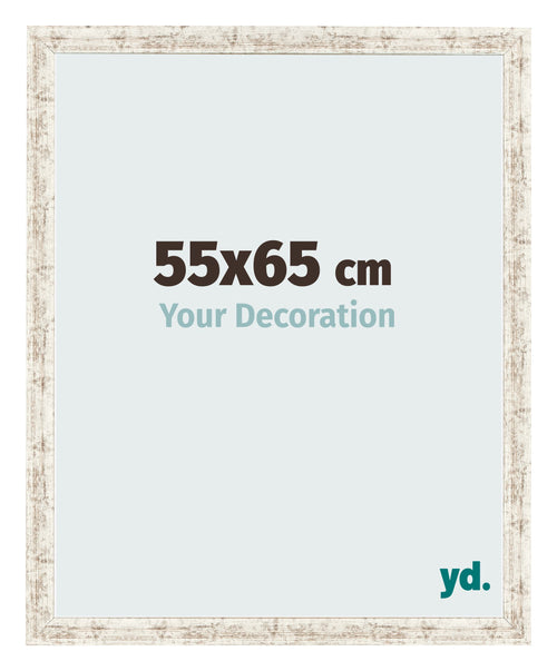 Marco de Fotos 55x65cm Blanco Vintage MDF Bologna Delantera Tamano | Yourdecoration.es