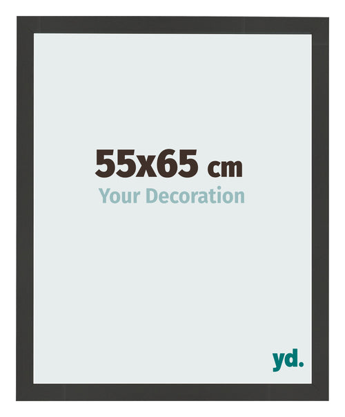 Marco de Fotos 55x65cm Negro Grano De Madera MDF Bologna Delantera Tamano | Yourdecoration.es