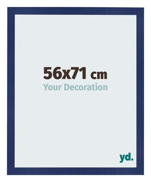 Marco de Fotos 56x71cm Azul Oscuro Barrido MDF Bologna Delantera Tamano | Yourdecoration.es