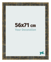 Marco de Fotos 56x71cm Azul Y Dorado Fusionado MDF Pisa Delantera Tamano | Yourdecoration.es