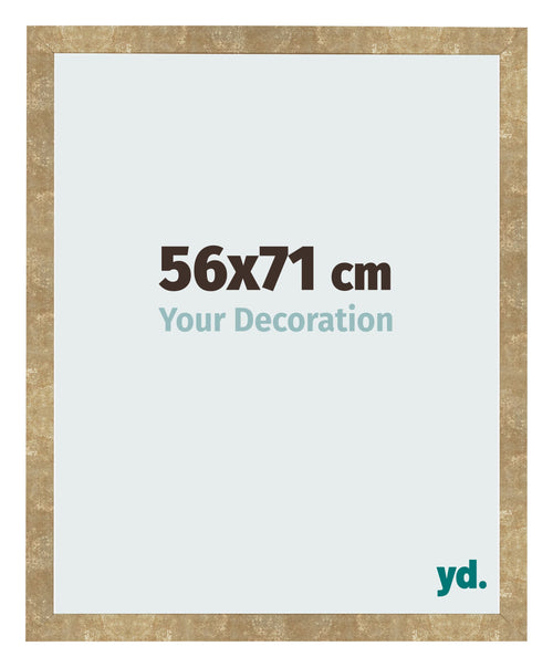 Marco de Fotos 56x71cm Dorado Antiguo MDF Bologna Delantera Tamano | Yourdecoration.es