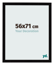 Marco de Fotos 56x71cm Negro Brillante MDF Bologna Delantera Tamano | Yourdecoration.es