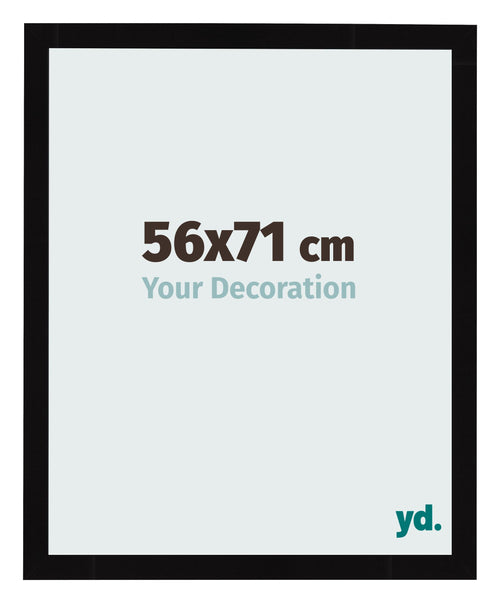 Marco de Fotos 56x71cm Negro Brillante MDF Bologna Delantera Tamano | Yourdecoration.es