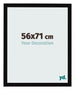 Marco de Fotos 56x71cm Negro Brillante MDF Bologna Delantera Tamano | Yourdecoration.es