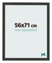 Marco de Fotos 56x71cm Negro Grano De Madera MDF Bologna Delantera Tamano | Yourdecoration.es
