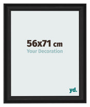 Marco de Fotos 56x71cm Negro Grano De Madera MDF Lazio Delantera Tamano | Yourdecoration.es