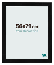 Marco de Fotos 56x71cm Negro Plateado Pulido MDF Pisa Delantera Tamano | Yourdecoration.es
