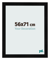 Marco de Fotos 56x71cm Negro Plateado Pulido MDF Pisa Delantera Tamano | Yourdecoration.es