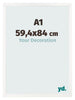Marco de Fotos 59 4x84 cm A1 Blanco Brillante MDF Bologna Delantera Tamano | Yourdecoration.es
