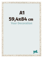Marco de Fotos 59 4x84cm A1 Blanco Vintage MDF Bologna Delantera Tamano | Yourdecoration.es