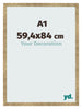 Marco de Fotos 59 4x84cm A1 Dorado Antiguo MDF Bologna Delantera Tamano | Yourdecoration.es