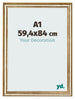 Marco de Fotos 59 4x84cm A1 Dorado Antiguo MDF Lazio Delantera Tamano | Yourdecoration.es