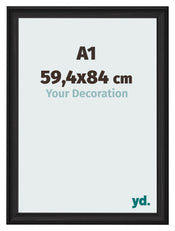 Marco de Fotos 59 4x84cm A1 Negro Grano De Madera MDF Lazio Delantera Tamano | Yourdecoration.es