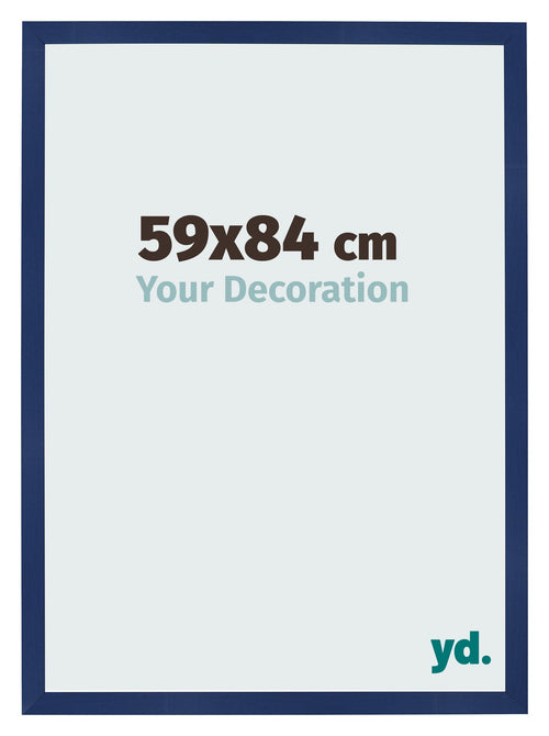 Marco de Fotos 59x84cm Azul Oscuro Barrido MDF Bologna Delantera Tamano | Yourdecoration.es