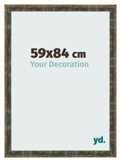 Marco de Fotos 59x84cm Azul Y Dorado Fusionado MDF Pisa Delantera Tamano | Yourdecoration.es