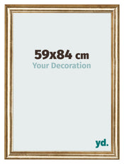 Marco de Fotos 59x84cm Dorado Antiguo MDF Lazio Delantera Tamano | Yourdecoration.es