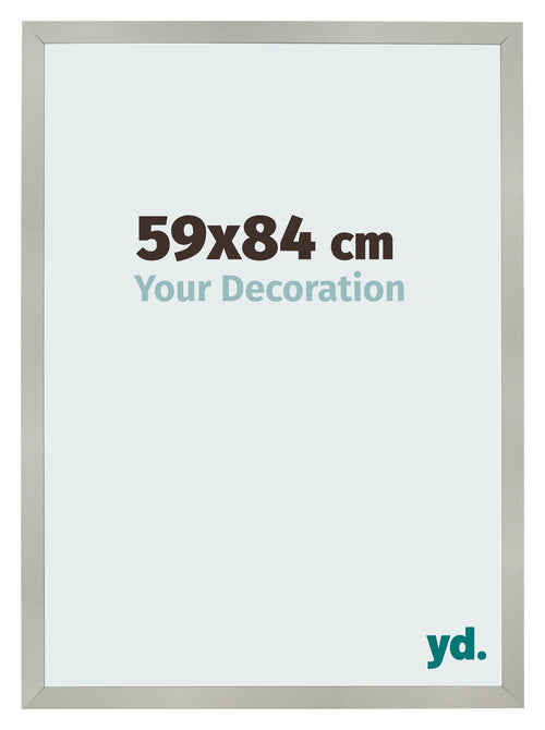 Marco de Fotos 59x84cm Plateado Mate MDF Bologna Delantera Tamano | Yourdecoration.es