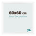 Marco de Fotos 60x60 cm Blanco Mate MDF Bologna Delantera Tamano | Yourdecoration.es