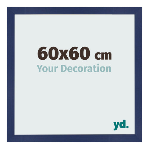 Marco de Fotos 60x60cm Azul Oscuro Barrido MDF Bologna Delantera Tamano | Yourdecoration.es