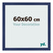 Marco de Fotos 60x60cm Azul Oscuro Barrido MDF Bologna Delantera Tamano | Yourdecoration.es