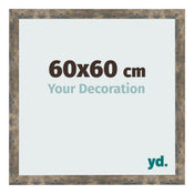 Marco de Fotos 60x60cm Azul Y Dorado Fusionado MDF Bologna Delantera Tamano | Yourdecoration.es