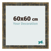 Marco de Fotos 60x60cm Azul Y Dorado Fusionado MDF Pisa Delantera Tamano | Yourdecoration.es