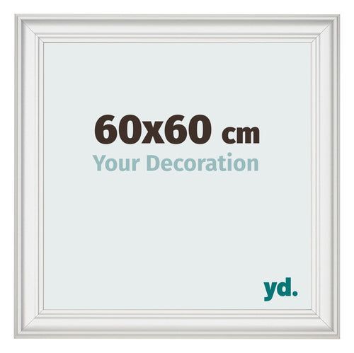 Marco de Fotos 60x60cm Blanco Barrido MDF Lazio Delantera Tamano | Yourdecoration.es