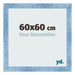 Marco de Fotos 60x60cm Claro Azul Barrido MDF Pisa Delantera Tamano | Yourdecoration.es
