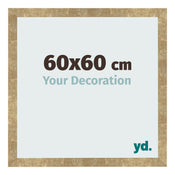 Marco de Fotos 60x60cm Dorado Antiguo MDF Bologna Delantera Tamano | Yourdecoration.es