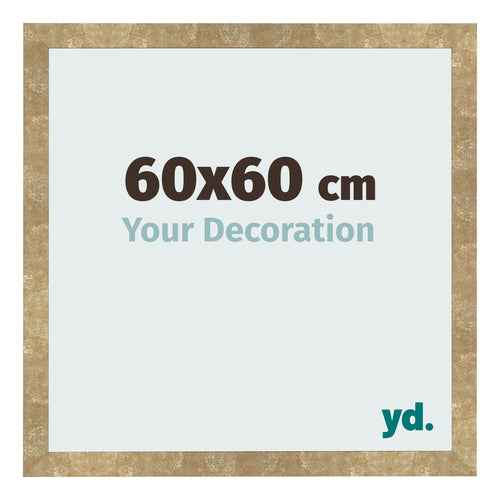 Marco de Fotos 60x60cm Dorado Antiguo MDF Bologna Delantera Tamano | Yourdecoration.es