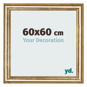 Marco de Fotos 60x60cm Dorado Antiguo MDF Lazio Delantera Tamano | Yourdecoration.es