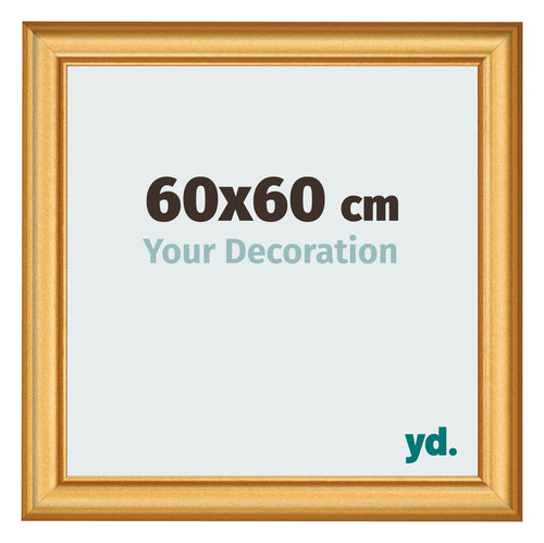 Marco de Fotos 60x60cm Dorado Matte MDF Lazio Delantera Tamano | Yourdecoration.es