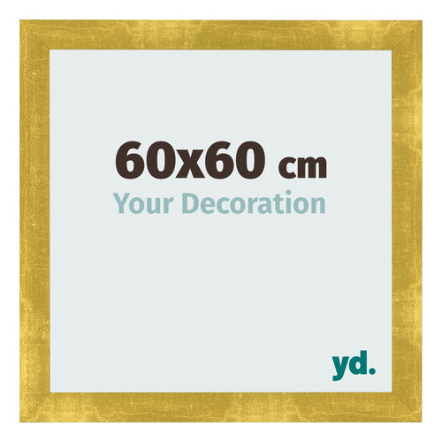 Marco de Fotos 60x60cm Dorado Vintage MDF Pisa Delantera Tamano | Yourdecoration.es