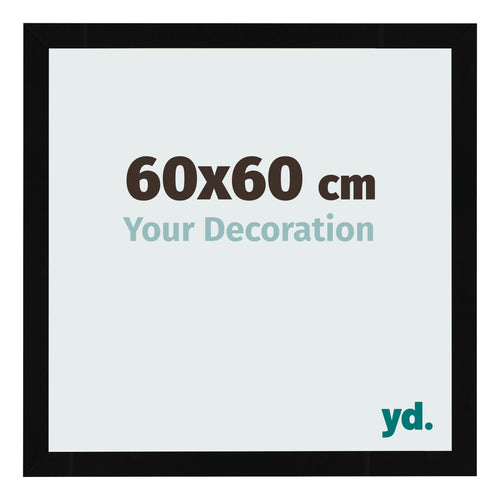 Marco de Fotos 60x60cm Negro Brillante MDF Bologna Delantera Tamano | Yourdecoration.es