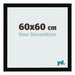Marco de Fotos 60x60cm Negro Brillante MDF Bologna Delantera Tamano | Yourdecoration.es