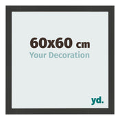 Marco de Fotos 60x60cm Negro Grano De Madera MDF Bologna Delantera Tamano | Yourdecoration.es