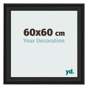 Marco de Fotos 60x60cm Negro Grano De Madera MDF Lazio Delantera Tamano | Yourdecoration.es