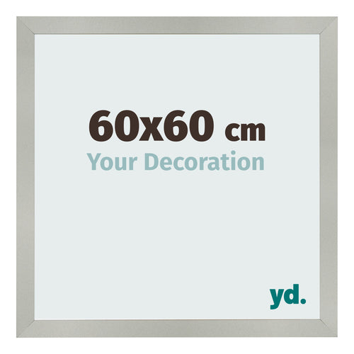 Marco de Fotos 60x60cm Plateado Mate MDF Bologna Delantera Tamano | Yourdecoration.es