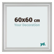 Marco de Fotos 60x60cm Plateado Mate MDF Lazio Delantera Tamano | Yourdecoration.es