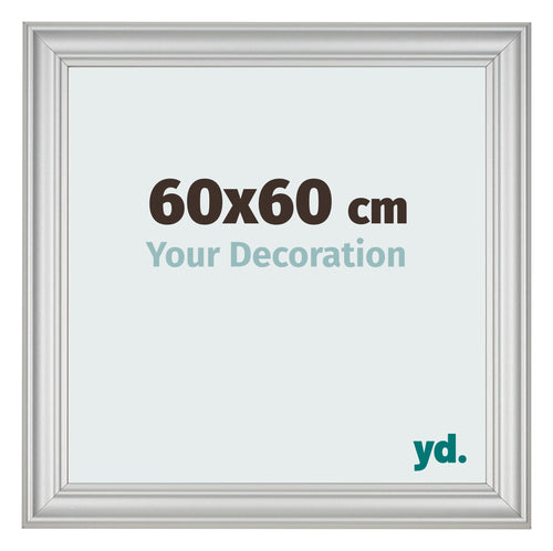 Marco de Fotos 60x60cm Plateado Mate MDF Lazio Delantera Tamano | Yourdecoration.es