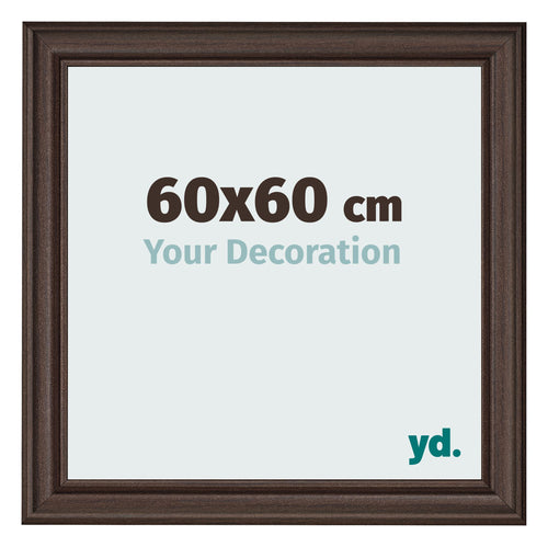 Marco de Fotos 60x60cm Roble Oscuro MDF Lazio Delantera Tamano | Yourdecoration.es