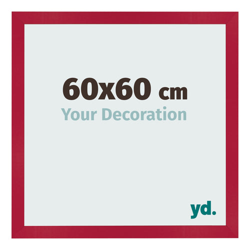 Marco de Fotos 60x60cm Rojo MDF Bologna Delantera Tamano | Yourdecoration.es