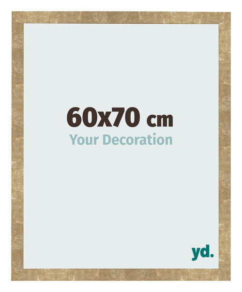Marco de Fotos 60x70cm Dorado Antiguo MDF Bologna Delantera Tamano | Yourdecoration.es