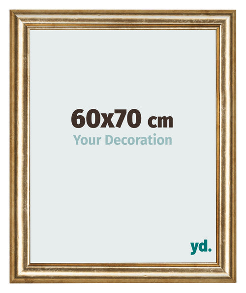 Marco de Fotos 60x70cm Dorado Antiguo MDF Lazio Delantera Tamano | Yourdecoration.es